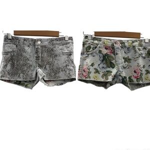 FlipSide‎ Shorts Women's Sz 27 Reversible Snakeskin Floral Print Low Rise Cutoff